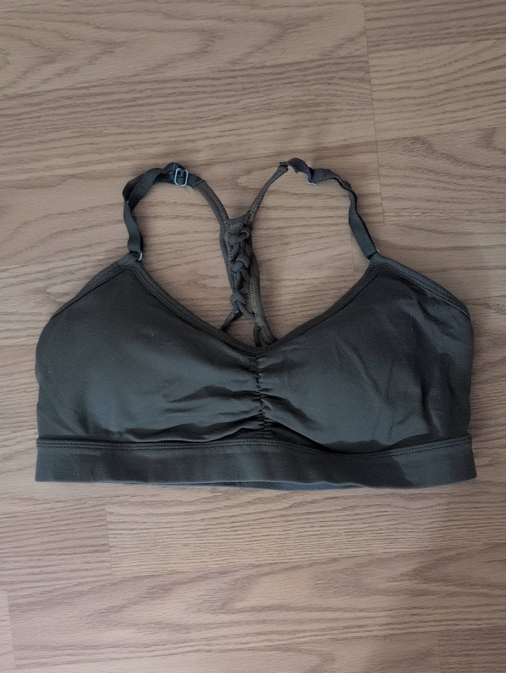 Prana Olive Green Lace-Back Sports Bra